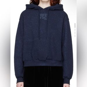 Alexander wang navy glitter hoodie small